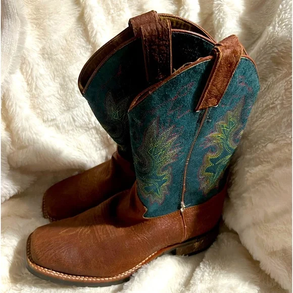 Double H Men's Roper Western Work Boots Size 7.5 EE - Picture 1 of 7